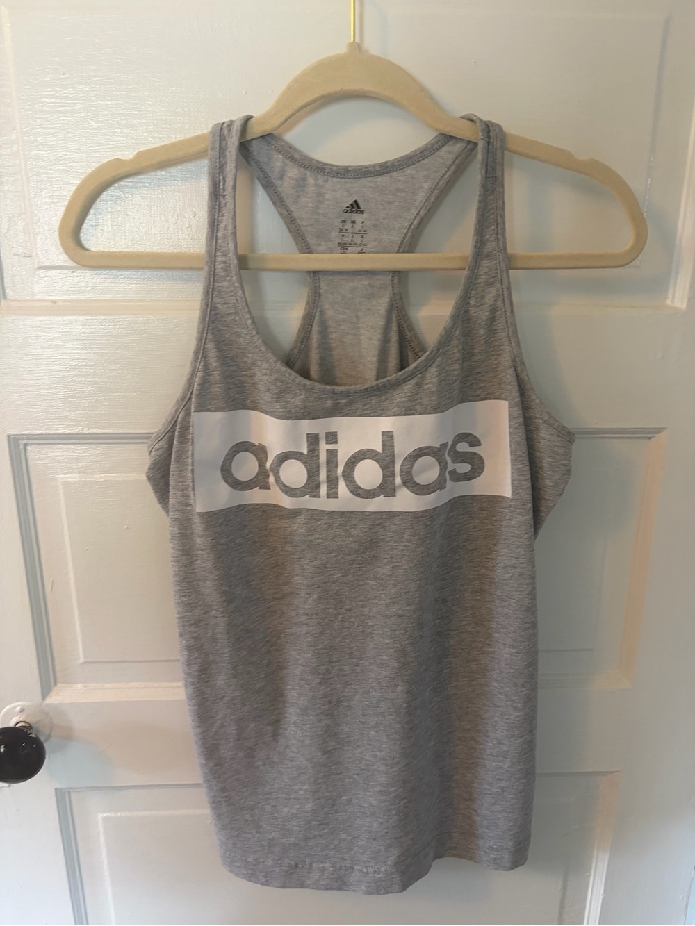 adidas Grey Logo Racerback Tank Top